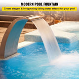 Stainless Steel Pool Fountain 17.7 x 11.8 x 23.6 inches Pool Fountain Silver Pool Fountains for In V952-PQSBJPJYCHGPT0001V0