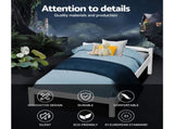 Artiss Bed Frame Single Size Wooden White LEXI WBED-C-001S-92-WH