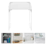 2Pcs White Metal Mesh Locker Organizer Shelf Stackable for School Locker Storage V1192-AZ-W-21223