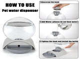 Pet Water Dispenser, 2.8L Automatic Gravity Water Dispenser fors, Dogs & Rabbit, Detachable V1370-AZ4-01280