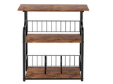 Levede Side Table 3-Tier Storage Shelf Modern Table NI1068-BR-AU