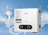 Devanti Portable Gas Water Heater Outdoor Camping Shower White GWH-A-LPG-4DZ-WH