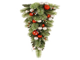 Christabelle 90cm Jingle Bells Christmas Teardrop Wreath Pre Lit Warm White LED Baubles Berries 112_SENJB90T