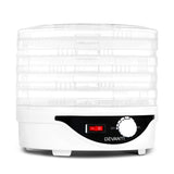 Devanti 5 Trays Food Dehydrator Fruit Dehydrators Pet Beef Jerky Dryer White FD-B-1142-5T-WH