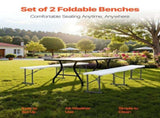 Plastic Folding Bench, 6 ft Portable Bench for Indoor/Outdoor Picnic Party Patio Camping Dining, V952-SLKZDYDZY6FTUQW6VV0