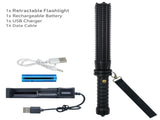 Baseball LED Flashlight Rechargeable Zoom Police Security Torch Baton Lamp Light V201-W13349285