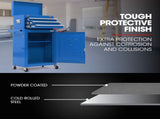 Bullet Pro 3 Drawer Tool Box Cabinet Trolley Storage, with 1-Door Toolbox Garage Organiser Set, Blue V219-TOLCHTBU3CBA