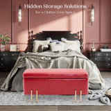 Storage Ottoman Stool Bench Seat 97cm PU Leather RED V274-FT-GQ104-RD
