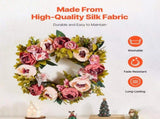 Artificial Decorative Wreath 48.26cm Pink Peony Hydrangea Baby's Breath Floral Wreath Year Round V767-VVR-ZSHHMDHFHL19ICBRDV0