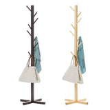 Brown Solid Wood Coat Rack Stand for Entryway - Sturdy Hat and Clothes Hanger V178-59379