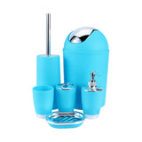 New 6Pcs Bathroom Accessory Set Soap Dish Dispenser Tumbler Toothbrush Household V1294-YM0901-DL-JYJJ19505-6LAN