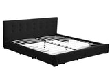 Levede Queen Bed Frame Fabric Tufted Dark Grey BF1012-Q-DG