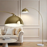 Artiss Modern Arched Floor Lamp Gold Brass Standing Heavy-Duty Marble Base for Living Room Bedroom LAMP-FLOOR-ARC-GD