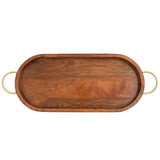 Handcrafted Mango Wood Oval Tray W Handles 17cm V637-59085TRA