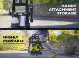 JET-USA RX530 Electric High Pressure Washer, 2400PSI 3 Nozzles, Brush Head Cleaner, Detergent Bottle V219-PRWELEJT30SA