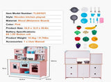 Kitchen Playset Kids Pretend Cooking Play Toy 24 Piece Accessories Pink V952-ZTCFWJTZFSYTB3XWQV9
