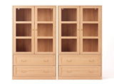 Artiss Buffet Sideboard Cabinets X2 180cm Hutch Storage Kitchen Drawer Door Wood FUR-C-GLASS-SID180-WD-ABCX2