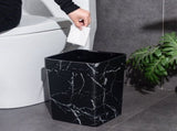 Modern Plastic Waste Bin with Marbling Design for Kitchen or Bedroom Black Storage .5 Gallons V1366-AZ2-W-13163