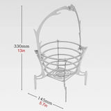 Compact Campfire Grill Iron Foldable Wood Pit Stand With Kettle Hook for Camping Hiking V1189-LC-HW-00378