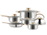 12Piece Cookware Set Kitchen Stainless Steel Stock Pot Pan Sets Saucepan Casserole kettle V324-CS-HO-12PT