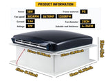 12V Caravan Roof Vent with LED Light & Reversible Airflow Waterproof Rain-Proof Hatch Exhaust V1181-AT012