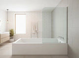 70cm Frameless Glass Bath Screen Modern Wall Channel in White for Stylish Bathroom Upgrade V63-852971