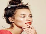 Crystal Hair Ties, Elastic Crystal Pearls Hair Rope Ponytail Hair Holders Head Bands Ropes Hair V1192-AZ-W-20433