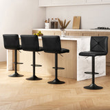 Artiss 4x Bar Stools Gas Lift Leather Chair Black BA-K-1536-BKX4