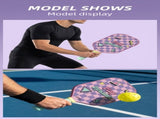 Pink and Purple Pickleball Paddle Set - Fiberglass Face with PP Honeycomb Core, 2 Paddles 4 Balls & V888-ELOSUNG47267