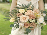 White Nude Artificial Flowers Faux Roses DIY Flower Arrangement Wedding Decorations V1102-130-WHI-15753