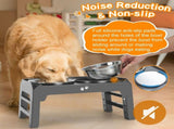 Gray Black dog feeder, elevated dog feeder, double bowl dog feeder, stainless steel dog bowls, V1106-136-GRA-11826