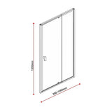 Adjustable Semi Frameless Shower Screen 98-106cm x 195cm With Gold Hardware & No Side Return For V63-958101