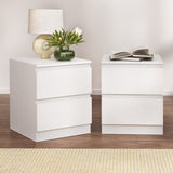 Artiss 2x Bedside Table 2 Drawers - PEPE White FURNI-E-PURE-WHX2
