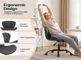 Artiss Ergonomic Office Chair Armless Height Adjustable Computer Desk Chair Fabric Dark Grey OCHAIR-M-2589-DG