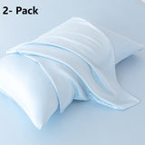 2-pack Blue Bamboo Pulp Fibre Pillowcase - 48x74cm Single - Cooling Silky Touch, Moisture Wicking, V888-ELOSUNG56171-11