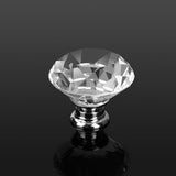 16Pcs Crystal Glass Cabinet Knob Diamond Shape 40mm Drawer Cupboard Handle Pull V1294-YM0901-AU-07ZH-DIB02
