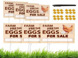 6/10 Pcs Eggs Metal Sign 14 x 11 inches with Stakes Marker Pen Arrow Stickers Weatherproof V1366-AZ2-W-15024