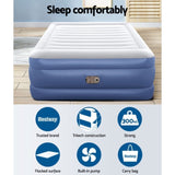 Bestway Air Mattress Queen Inflatable Bed 61cm Airbed Blue BW-BED-Q-61-67690