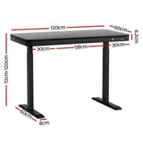 Artiss Standing Desk Motorised Electric Motor Drawer 120CM Black HASD-B-S08-BK