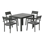 Gardeon Outdoor Dining Set 5 Piece Aluminum Extendable Table Setting Black FF-DINING-5CLS-BK-ABC