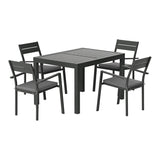 Gardeon Outdoor Dining Set 5 Piece Aluminum Extendable Table Setting Black FF-DINING-5CLS-BK-ABC