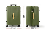 Wanderlite 28" Modern Vertical Trunk Luggage Suitcase Travel 5 Wheels Type-C TSA Olive Green LUG-ABS-TRUK02-28-GNBR