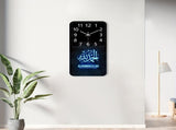 Black Silver Islamic Wall Clock Arabic Calligraphy Clock Decorative Clock Home Decor Islamic V1347-115-SIL-13158