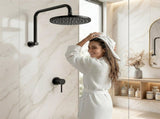 Cefito 9'' Rain Overhead Swivel Shower Head with Wall Bathroom Mixer SHOWER-A3-RO-9-BK-MIXER-RO