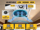 12V Caravan Roof Vent with LED Light & Reversible Airflow Waterproof Rain-Proof Hatch Exhaust V1181-AT012