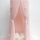 Pink Nordic Style 7-Layer Tulle Bed Canopy 300cm Extra Long 60cm Dome for Australian Kids Bedroom V888-ELOSUNG43156