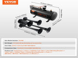 Train Horns Kit, 4 Trumpet Air Horn Kit, 150dB Train Horns for Pickup Trucks, 12V 120 psi Air V952-QLBYCQGTZ3L1Y5P6PV9