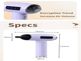 Purple Cordless Ionic Constant Heated Dryer with LCD Display & 9 Wind Speeds - USB Rechargeable V888-ELOSUNG49561