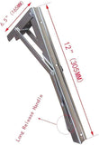 2 PCS Heavy Duty Stainless Steel Folding Shelf Bench Table Bracket, Max Load 660lb/300kg, Long V1259-DP01-A-1367