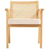 Rattan Chair, Mid Century Modern Dining Chair with Armrest, Upholstered Chair with Rattan Back, V952-TBYYMS4KTYBYP9GE1V0